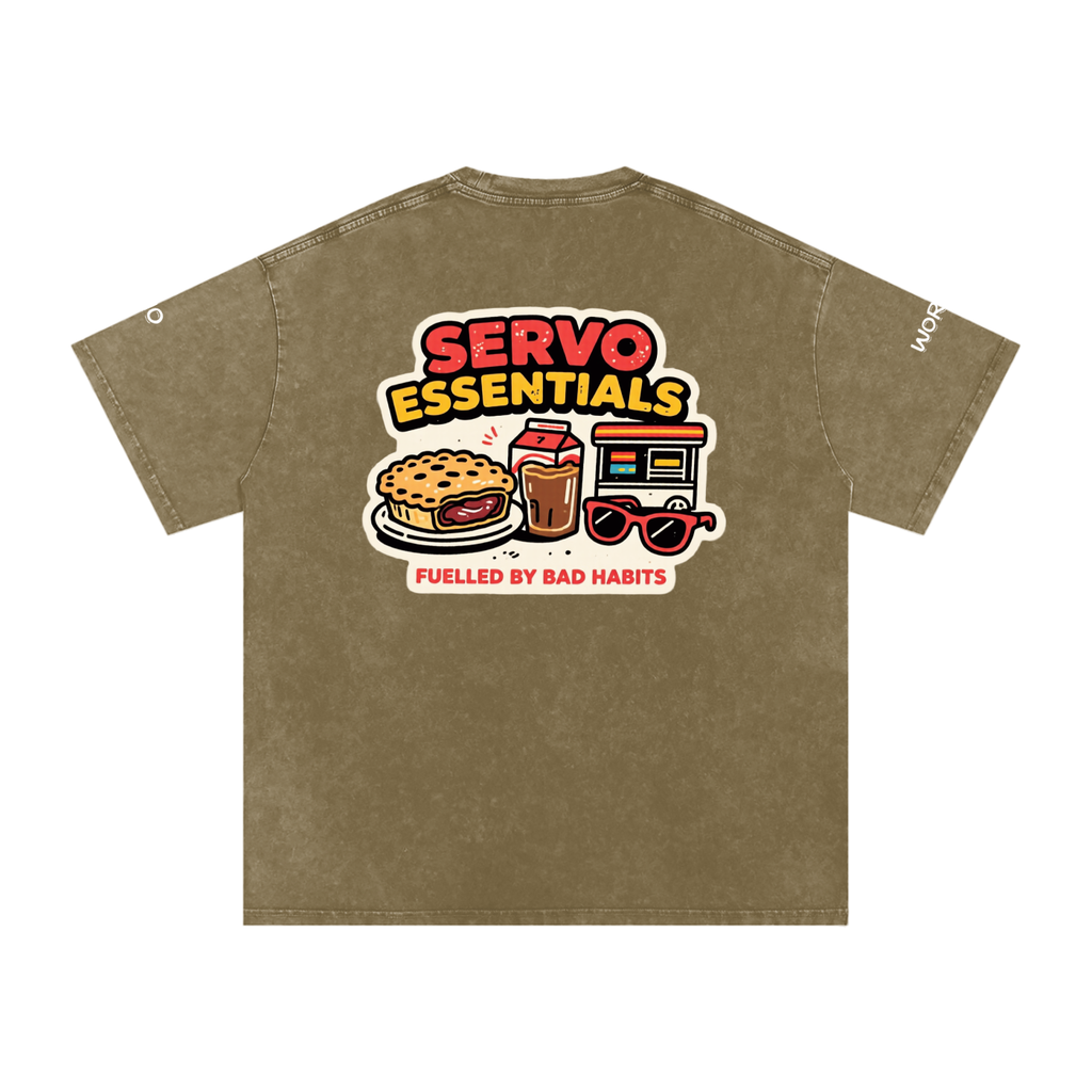 Not the Usual Snow Washed Oversized Cotton T-Shirt Another Day Servo Run Tee