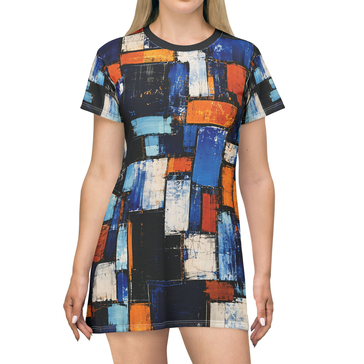 T-Shirt Dress, Not Your Basic Opal Abstract Block