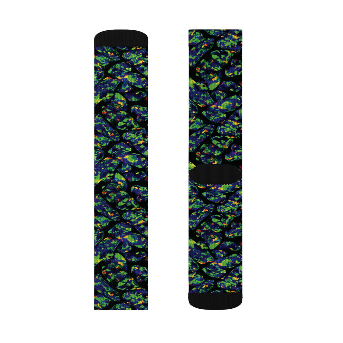 Socks, The Coolest Opal Green & Blue Patterned Crew Socks