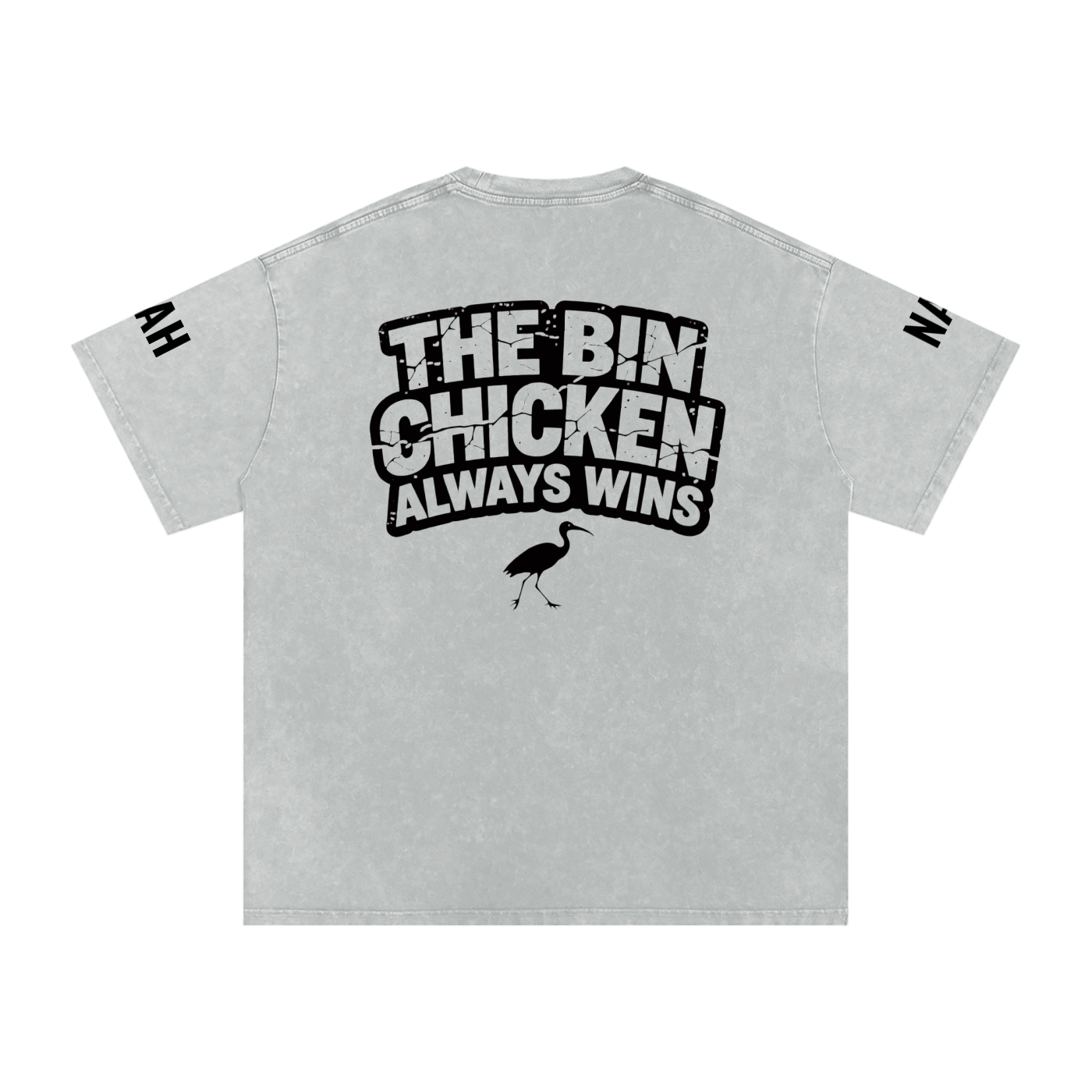 Not The Standard Snow Washed Oversized Cotton T-Shirt Bin Chicken Tee