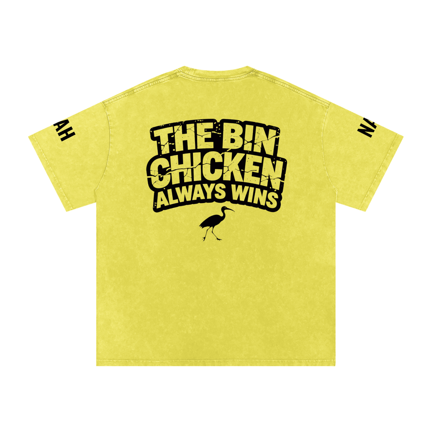 Not The Standard Snow Washed Oversized Cotton T-Shirt Bin Chicken Tee