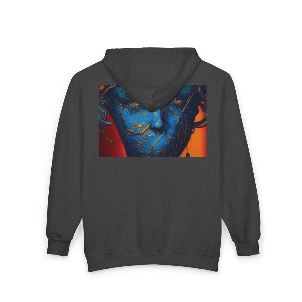 Blue Phantom Full-Zip Art Hoodie Sweatshirt