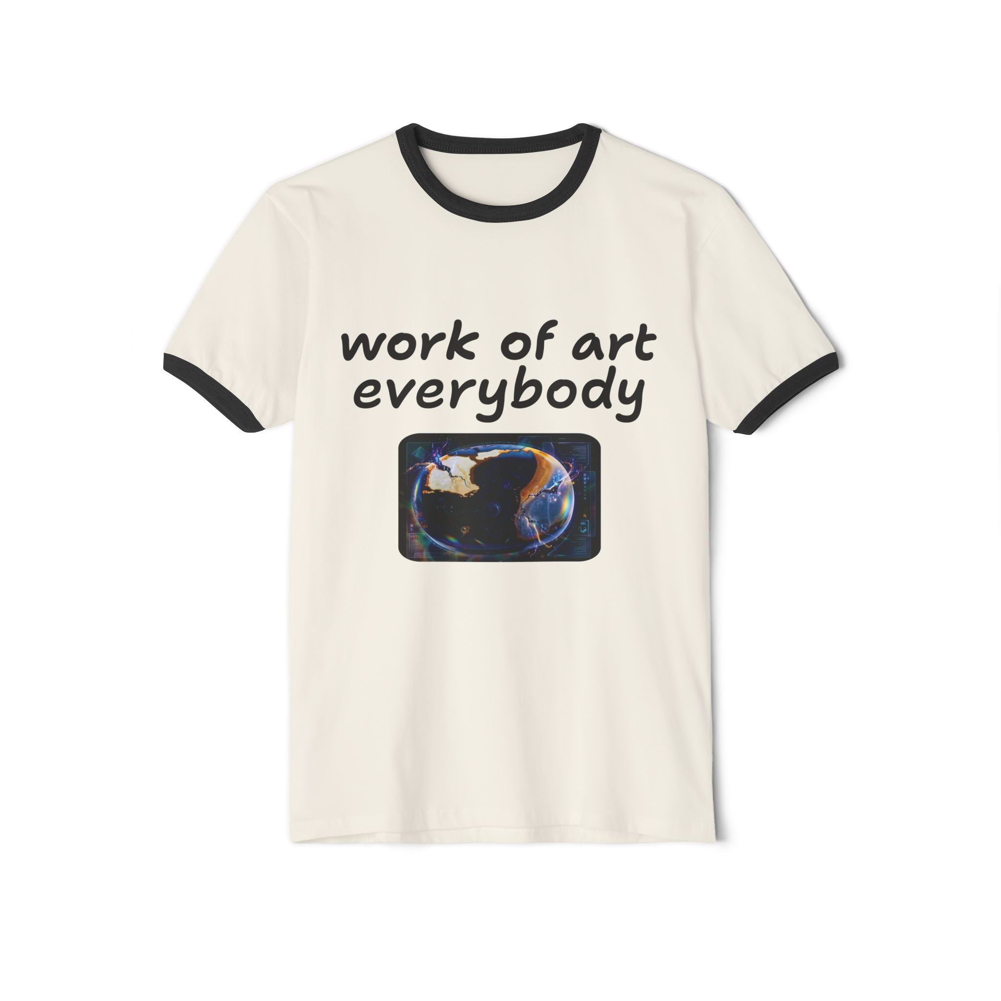 Not The Plain Option Work of Art Everybody Ringer Tee — doop de doop Graphic T‑Shirt