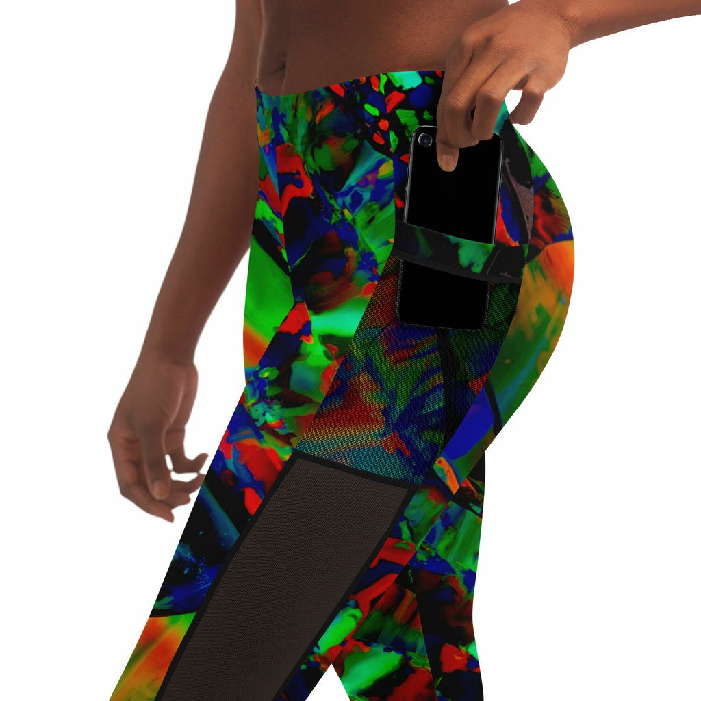 Mesh Pocket Leggings, Not Your Basic Electric Style Pocket Leggings