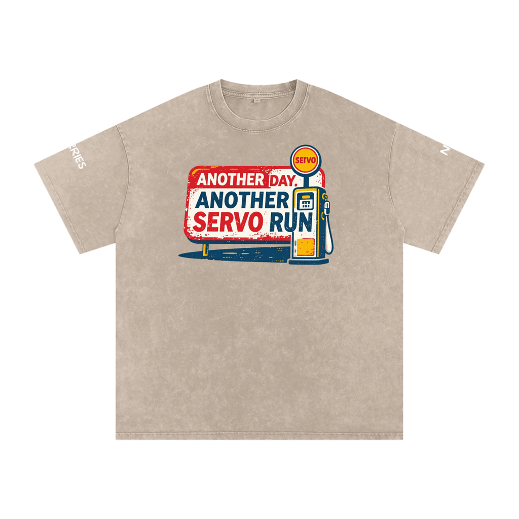 Not the Usual Snow Washed Oversized Cotton T-Shirt Another Day Servo Run Tee