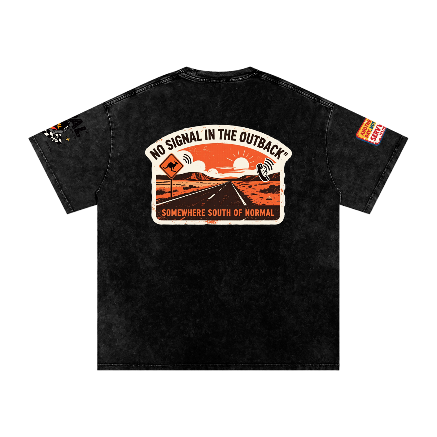 Not Expected Snow Washed Oversized Cotton T-Shirt Lost Signal Lucky Country Snow Wash Tee