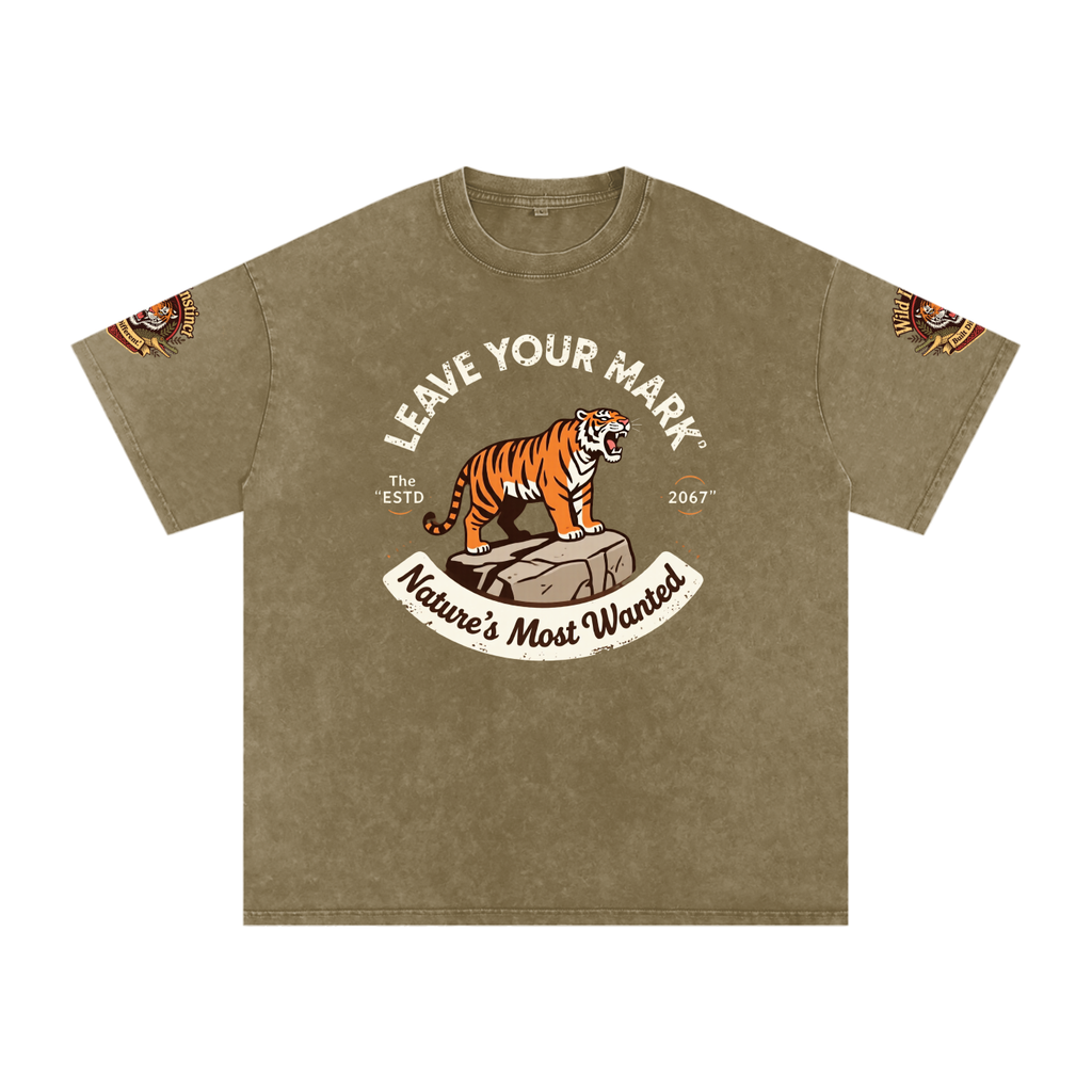 Not Easily Tamed Snow Washed Oversized Cotton T-Shirt