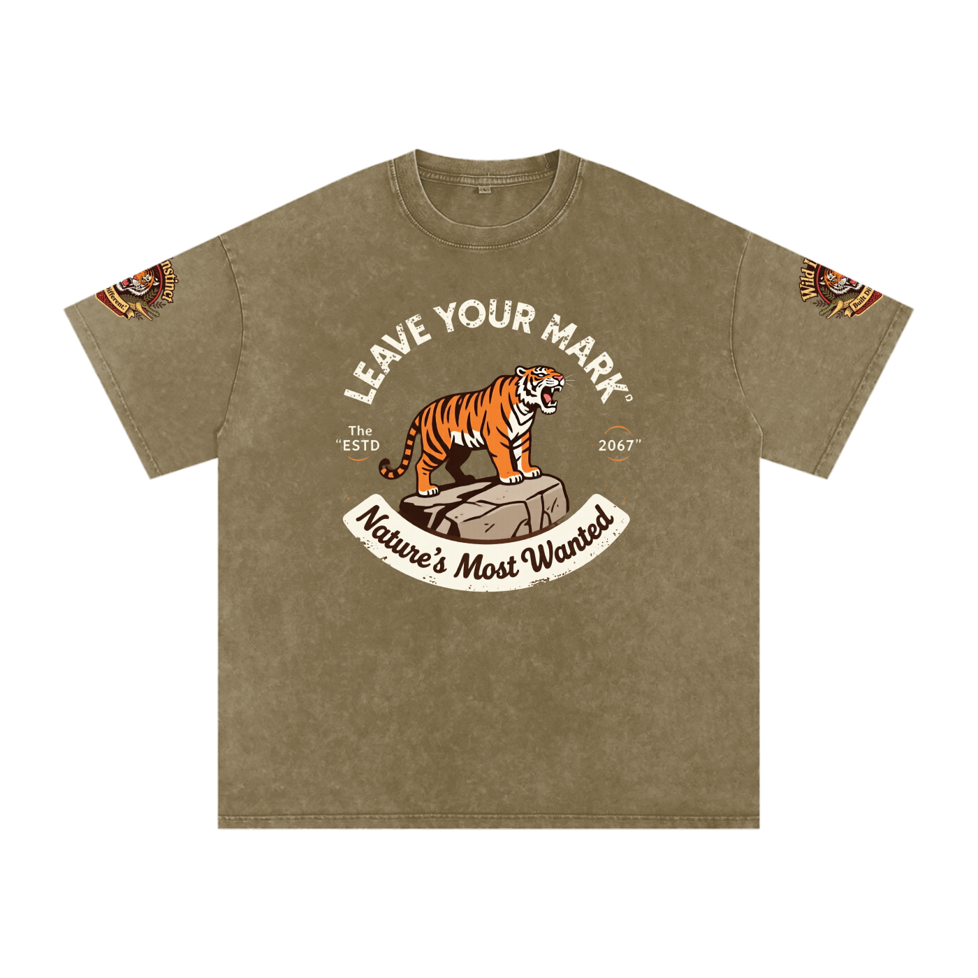 Not Easily Tamed Snow Washed Oversized Cotton T-Shirt