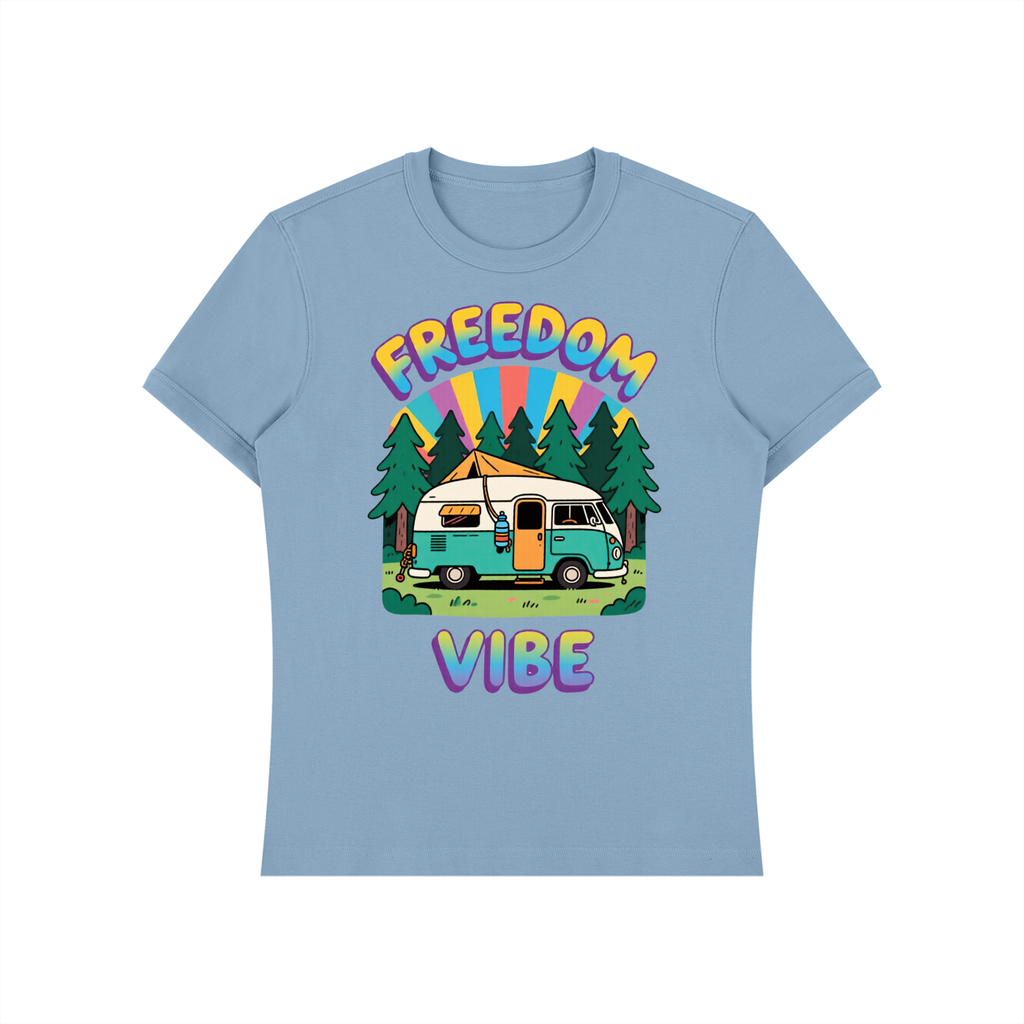 Not Rack Regular Unisex Heavyweight Slim Fit T-Shirt Freedom Vibe Campervan Tee