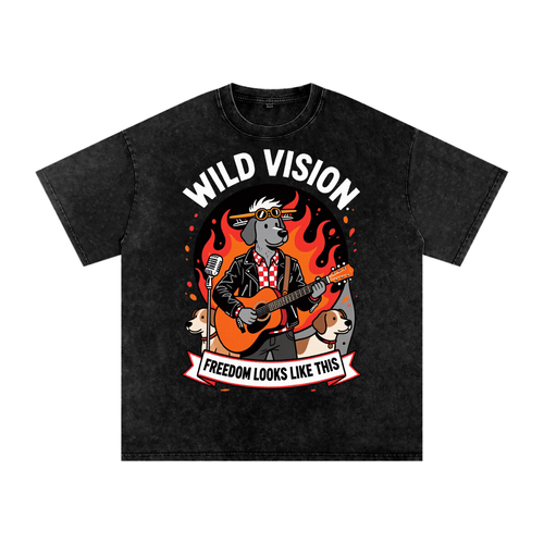 Cotton T-Shirt , Not Made For Small Energy Snow Washed Oversized Wild Vision