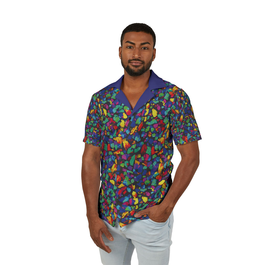 Not Here To Behave Opal Mosaic Hawaiian Camp Shirt Confetti Current