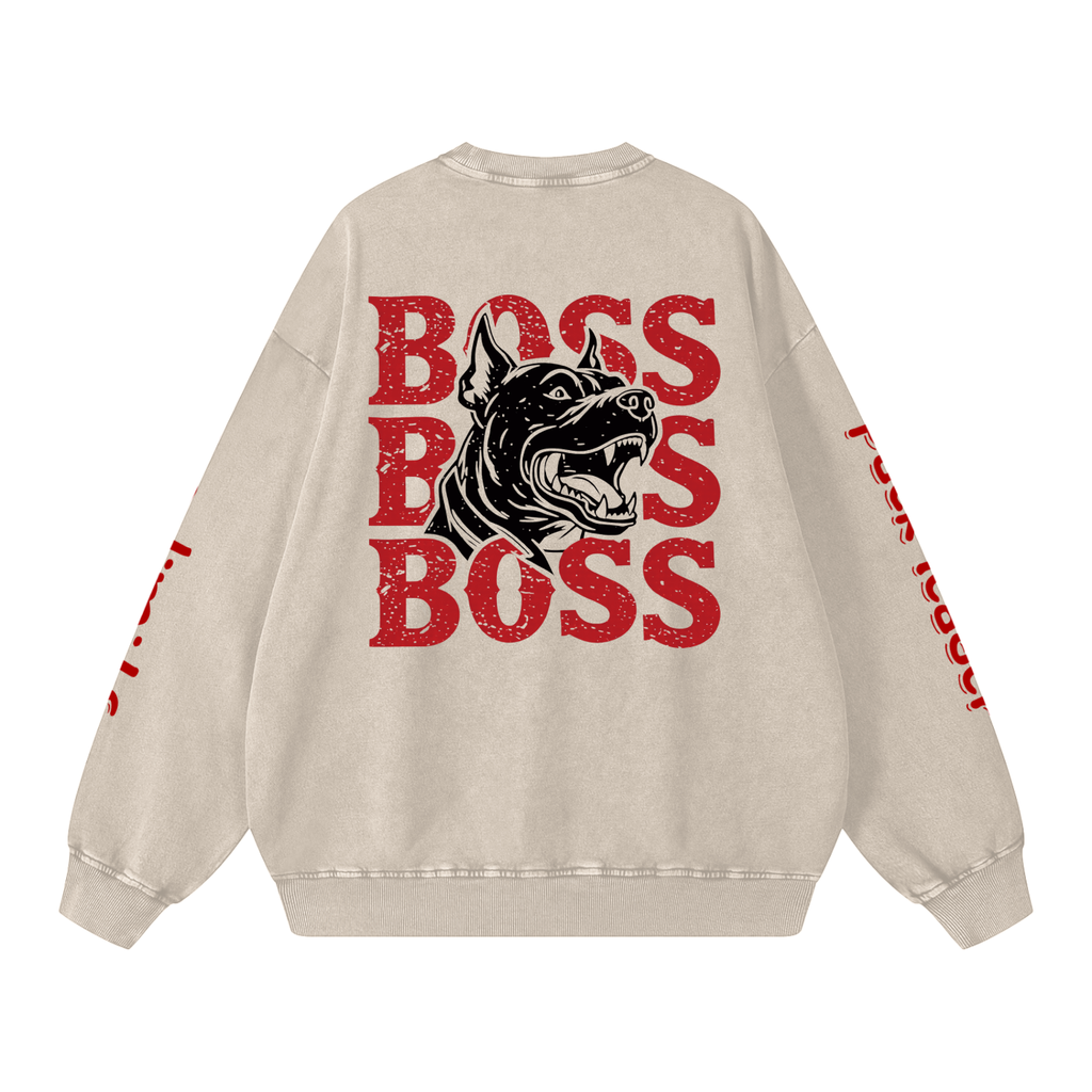 Not Mild Snow Washed Oversized Sweatshirt Opal Boss Glitch