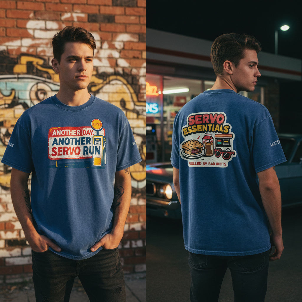 Not the Usual Snow Washed Oversized Cotton T-Shirt Another Day Servo Run Tee