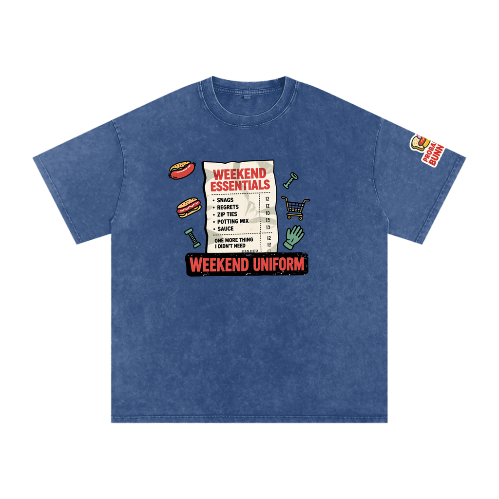 Not The Ordinary Snow Washed Oversized Cotton T-Shirt Flat Out Weekend Uniform Tee