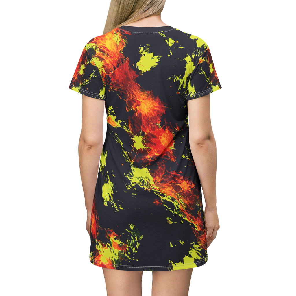 Black Opal Flame T-Shirt Dress