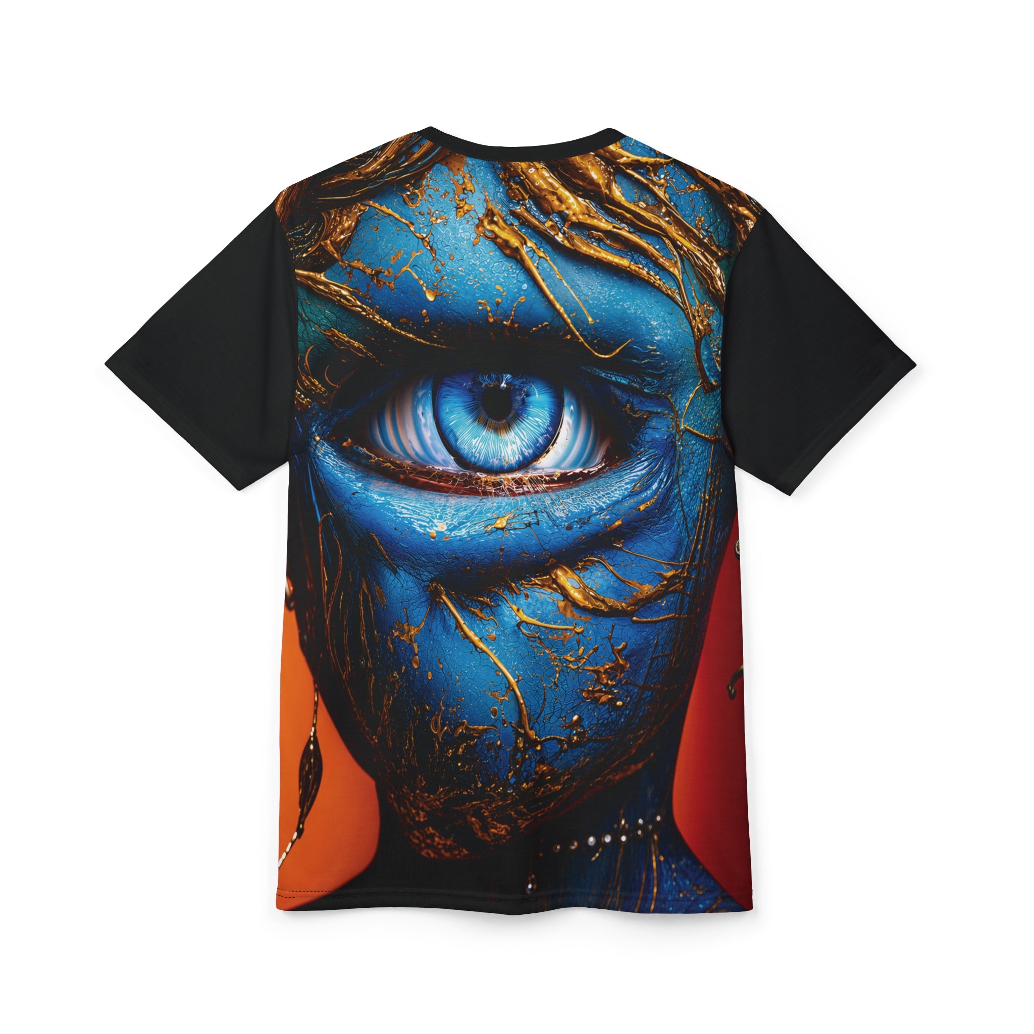 Cut & Sew Opal Blue Eye Art Tee All-Over Print T-Shirt