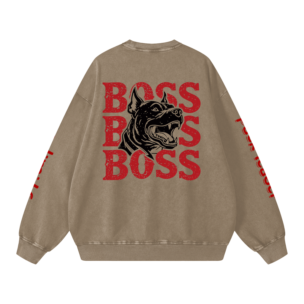Not Mild Snow Washed Oversized Sweatshirt Opal Boss Glitch