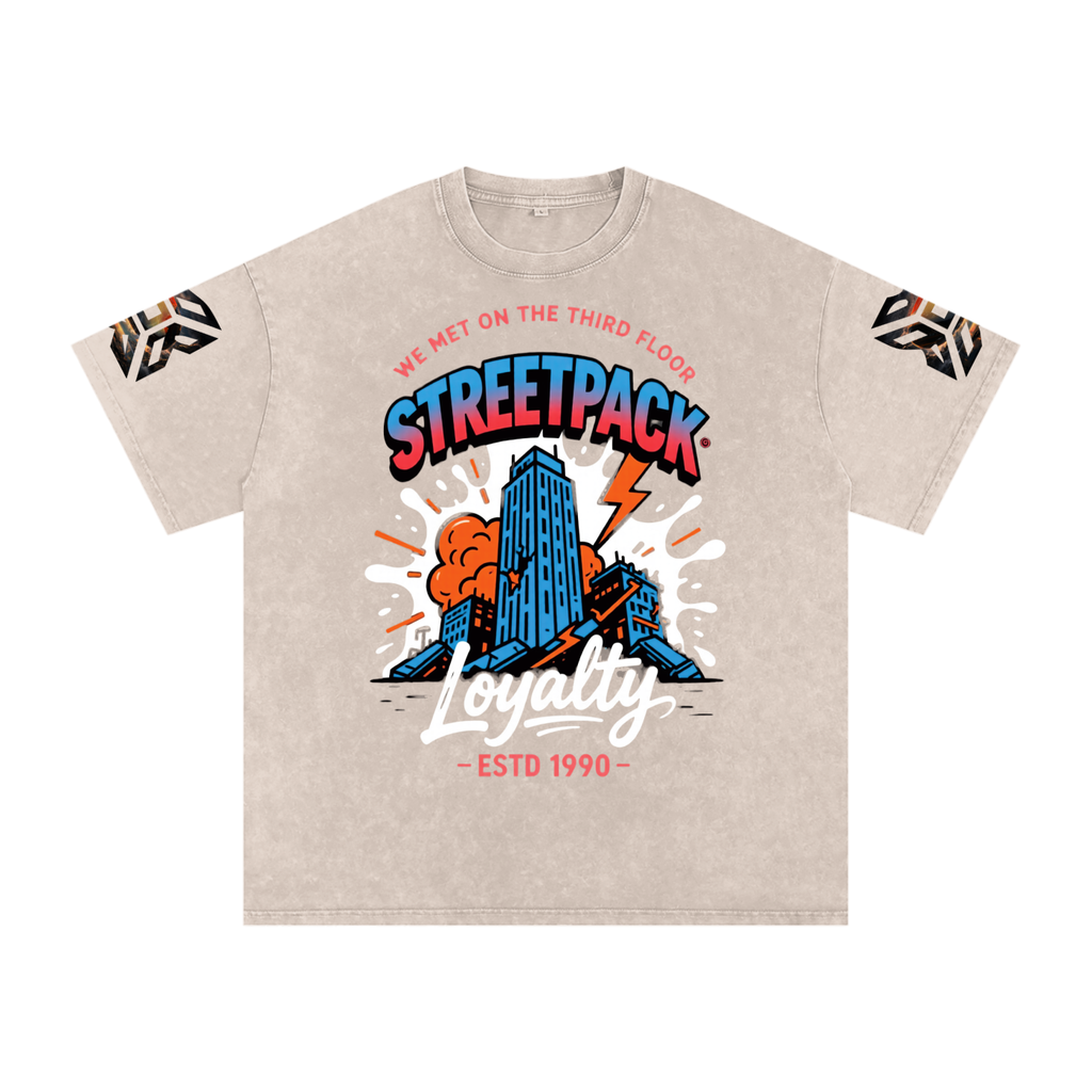 Not Just Another Snow Washed Oversized Cotton T-Shirt Third Floor Loyalty