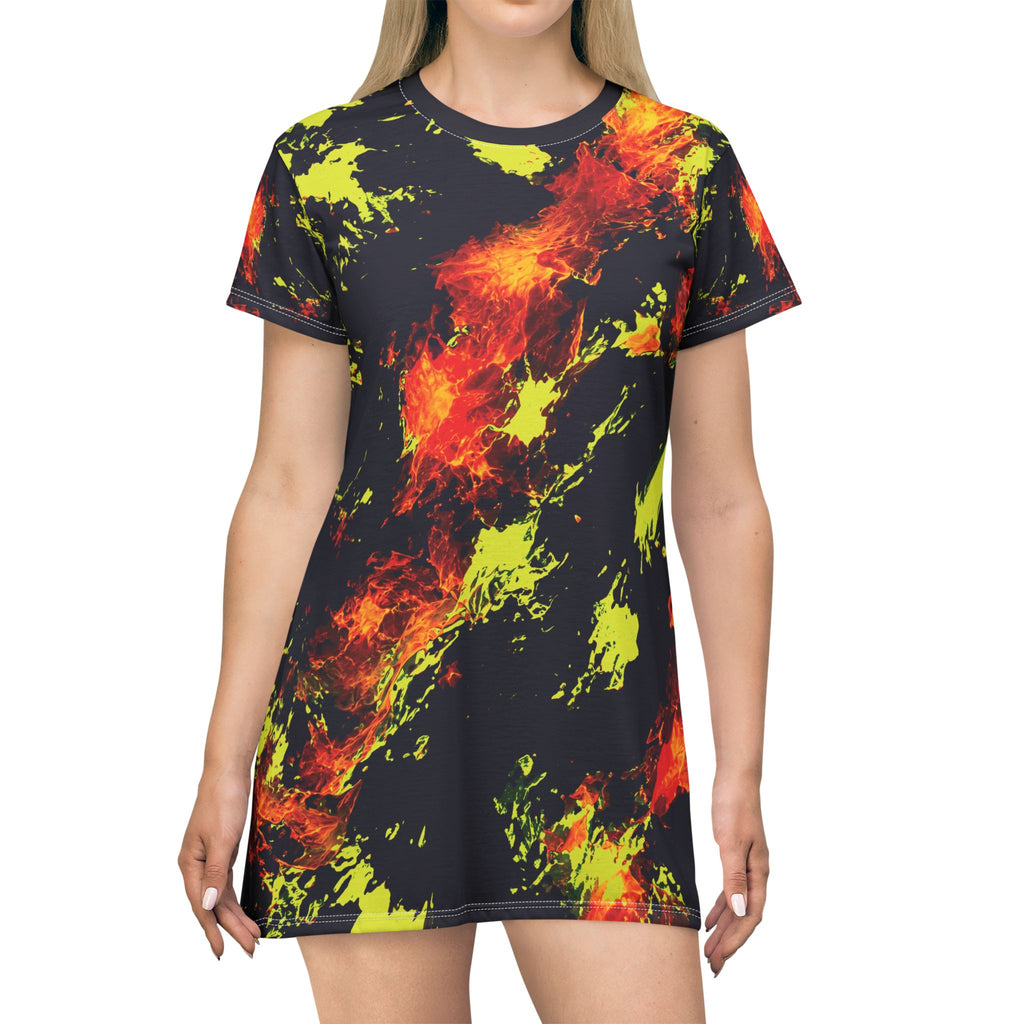 Black Opal Flame T-Shirt Dress