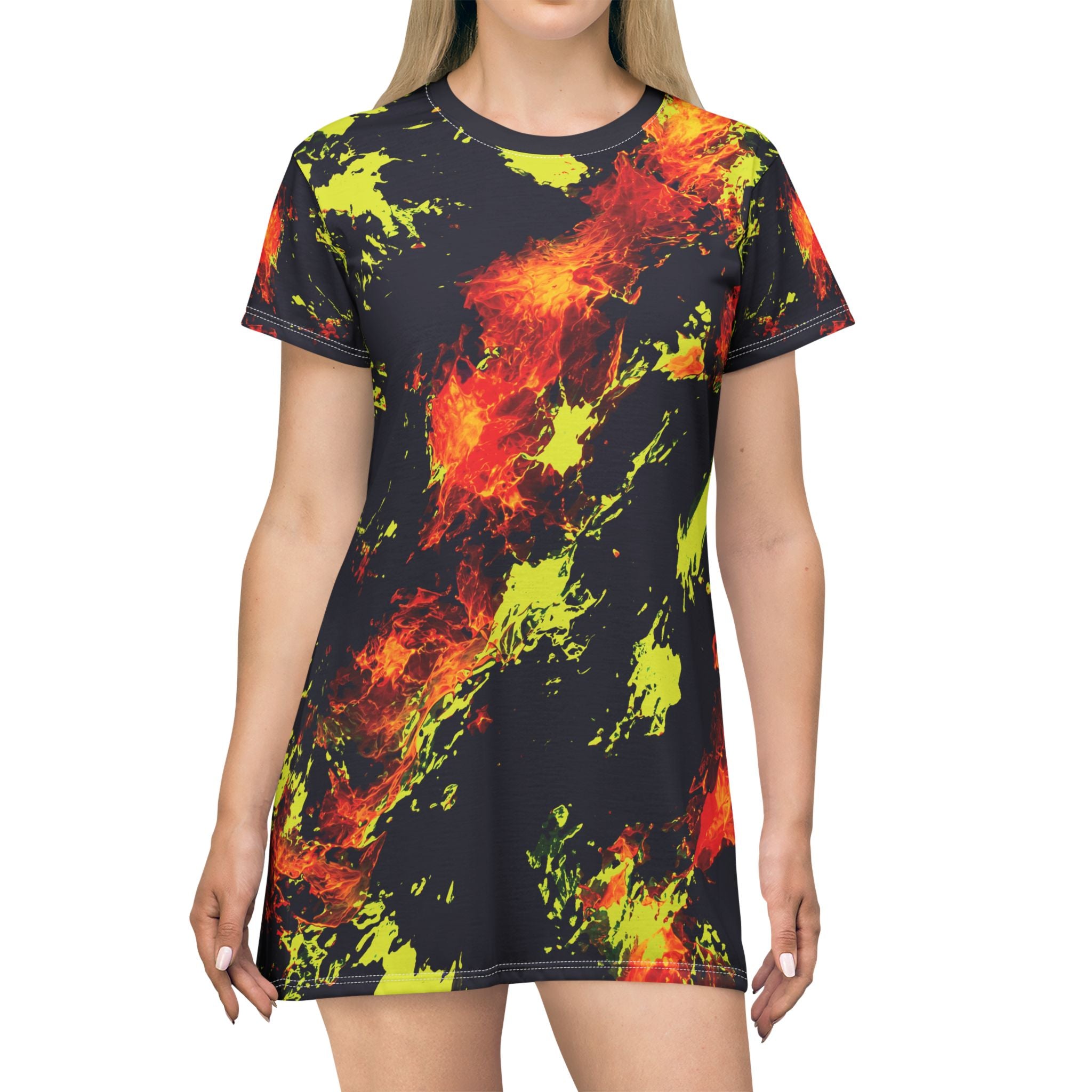 Black Opal Flame T-Shirt Dress