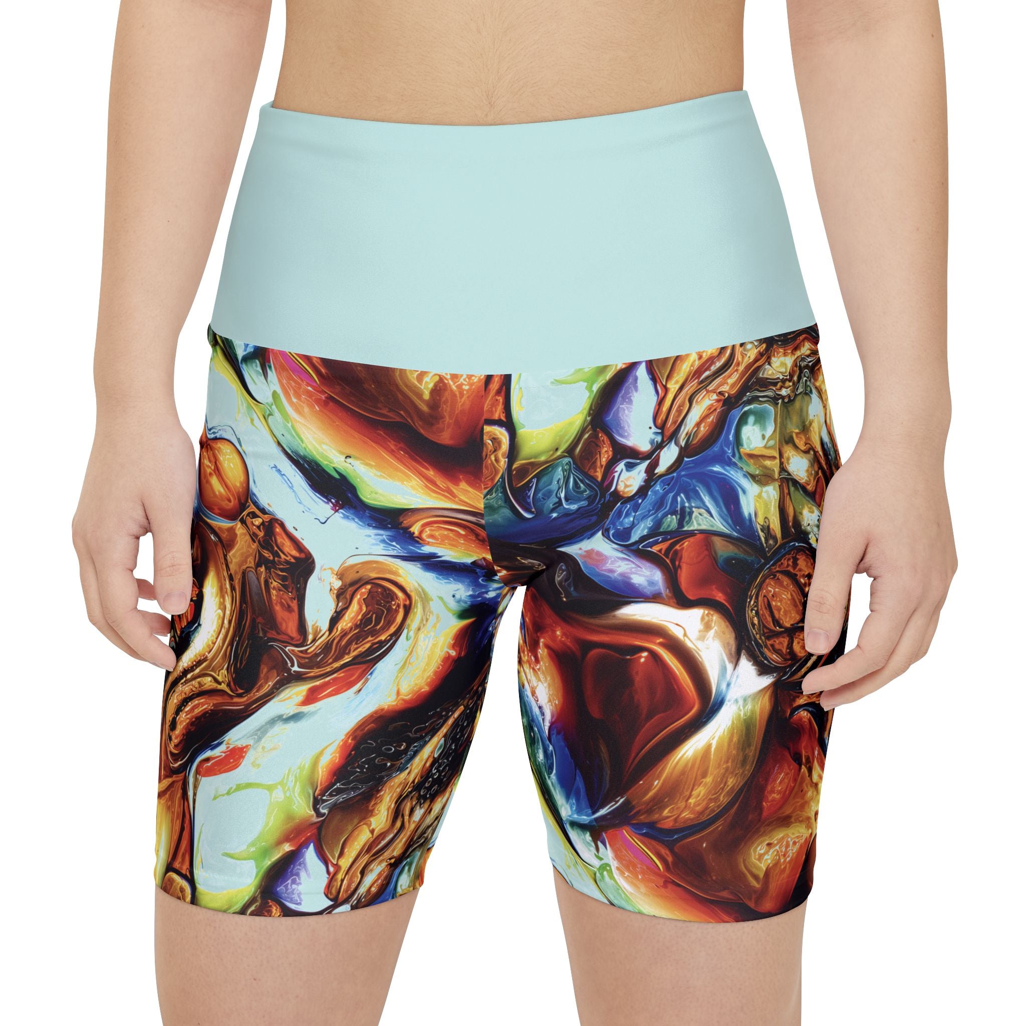 Molten Aura High-Waist Workout Shorts Athletic Biker Shorts