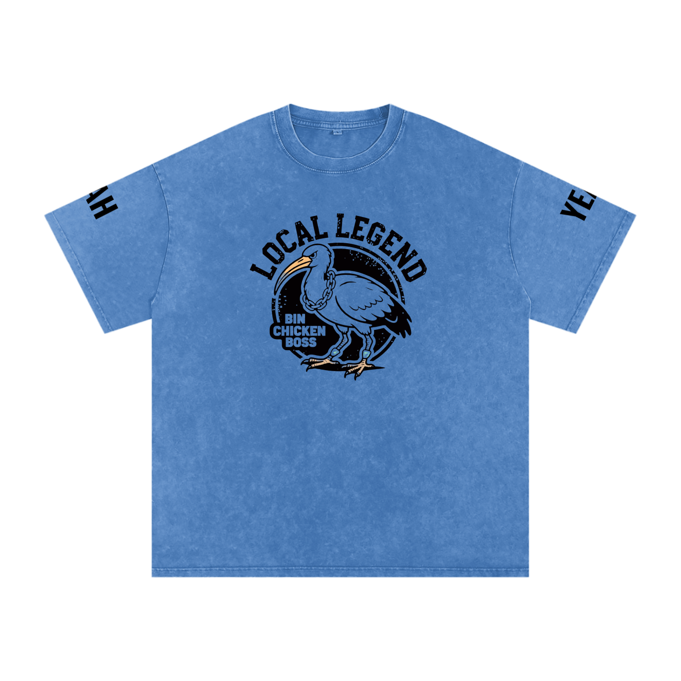 Not The Standard Snow Washed Oversized Cotton T-Shirt Bin Chicken Tee