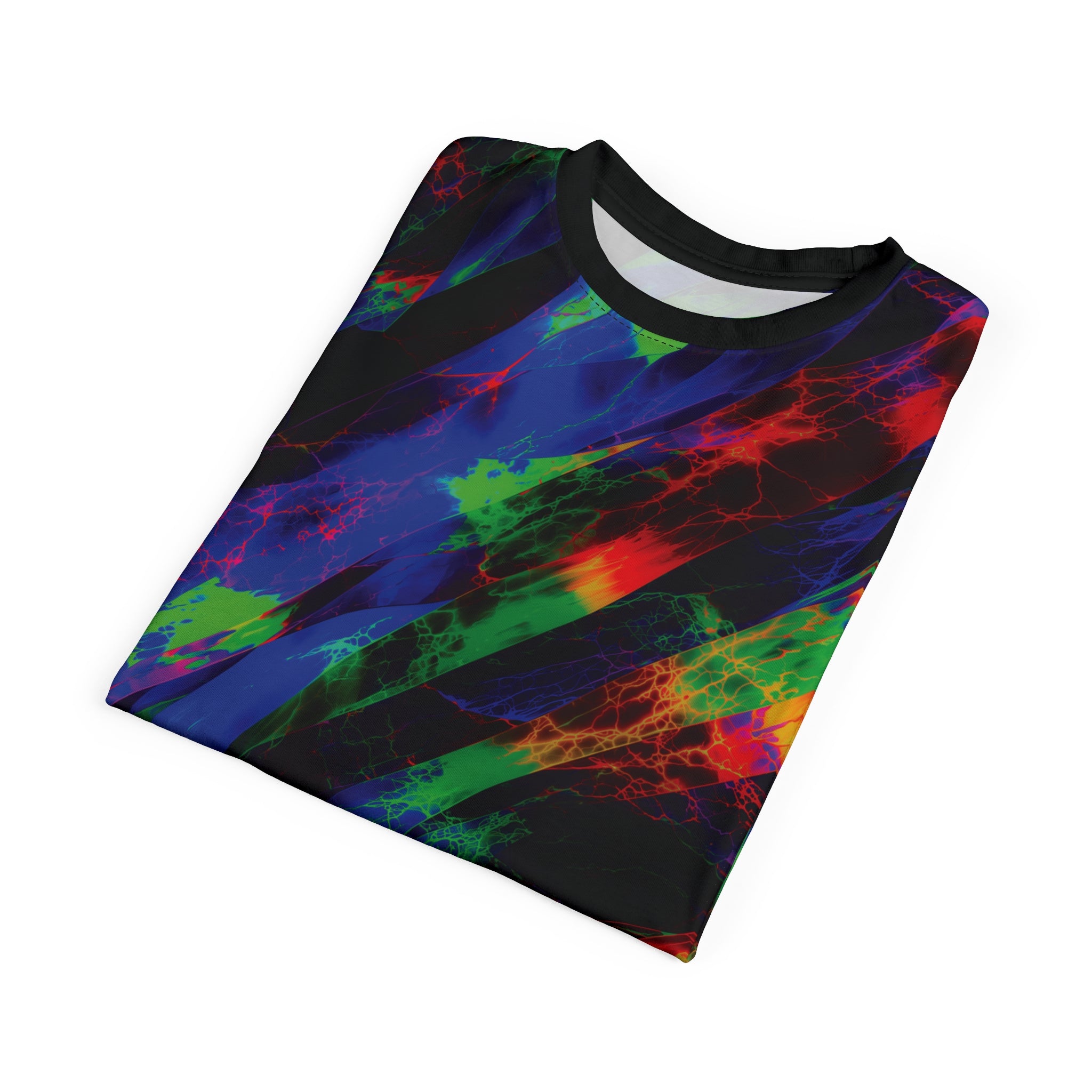 Voltage Rift Tee Neon Splash Cut & Sew T-Shirt