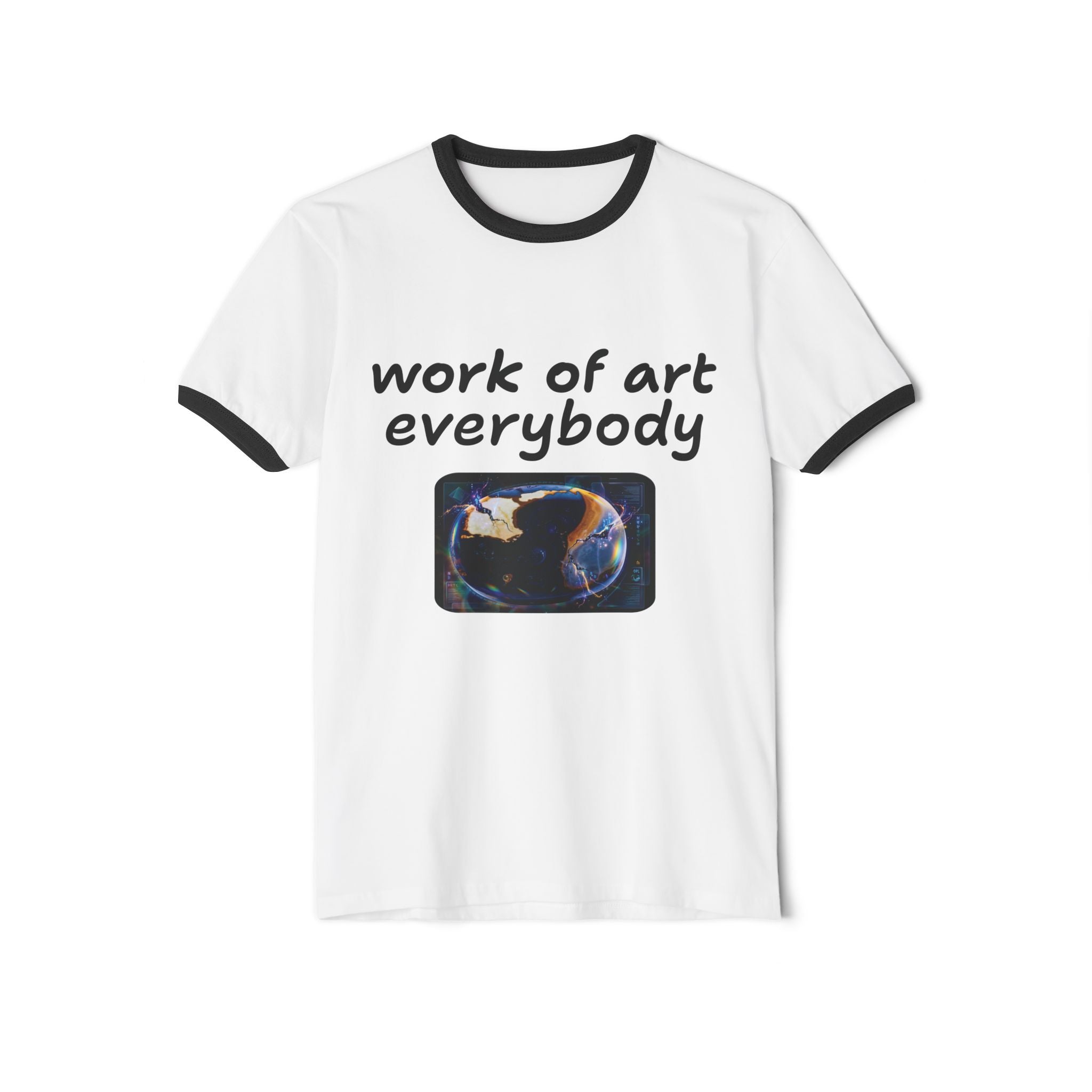 Not The Plain Option Work of Art Everybody Ringer Tee — doop de doop Graphic T‑Shirt