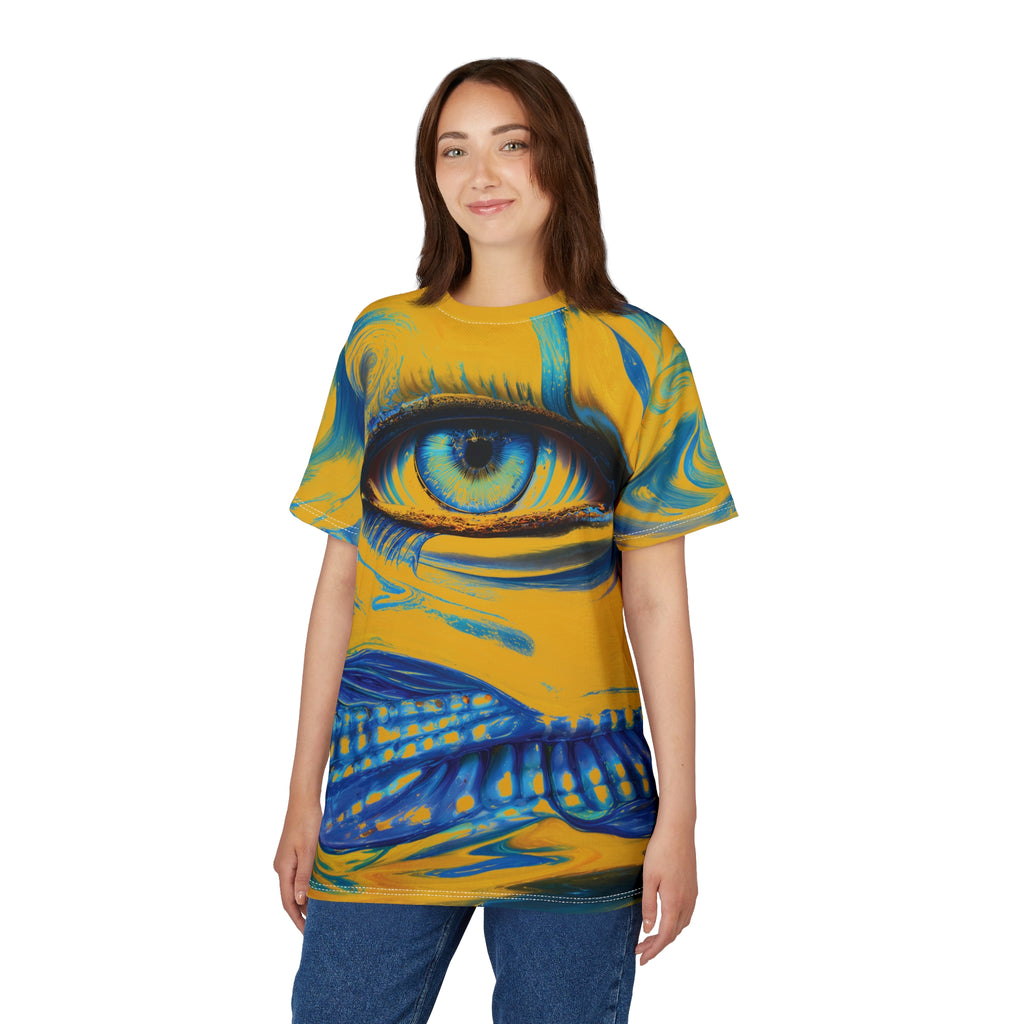 Solar Gaze Opal Eye Tee Bold Yellow & Blue T-Shirt