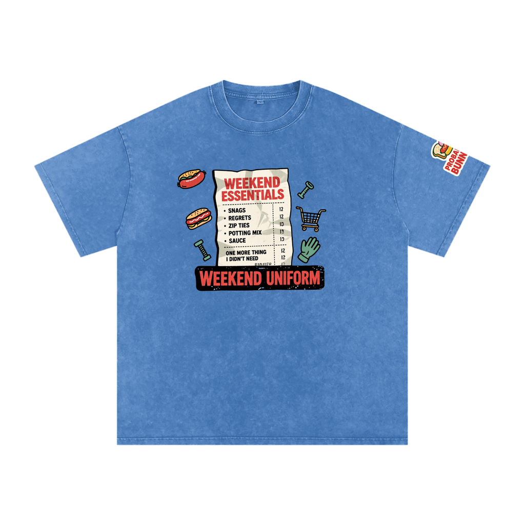 Not The Ordinary Snow Washed Oversized Cotton T-Shirt Flat Out Weekend Uniform Tee