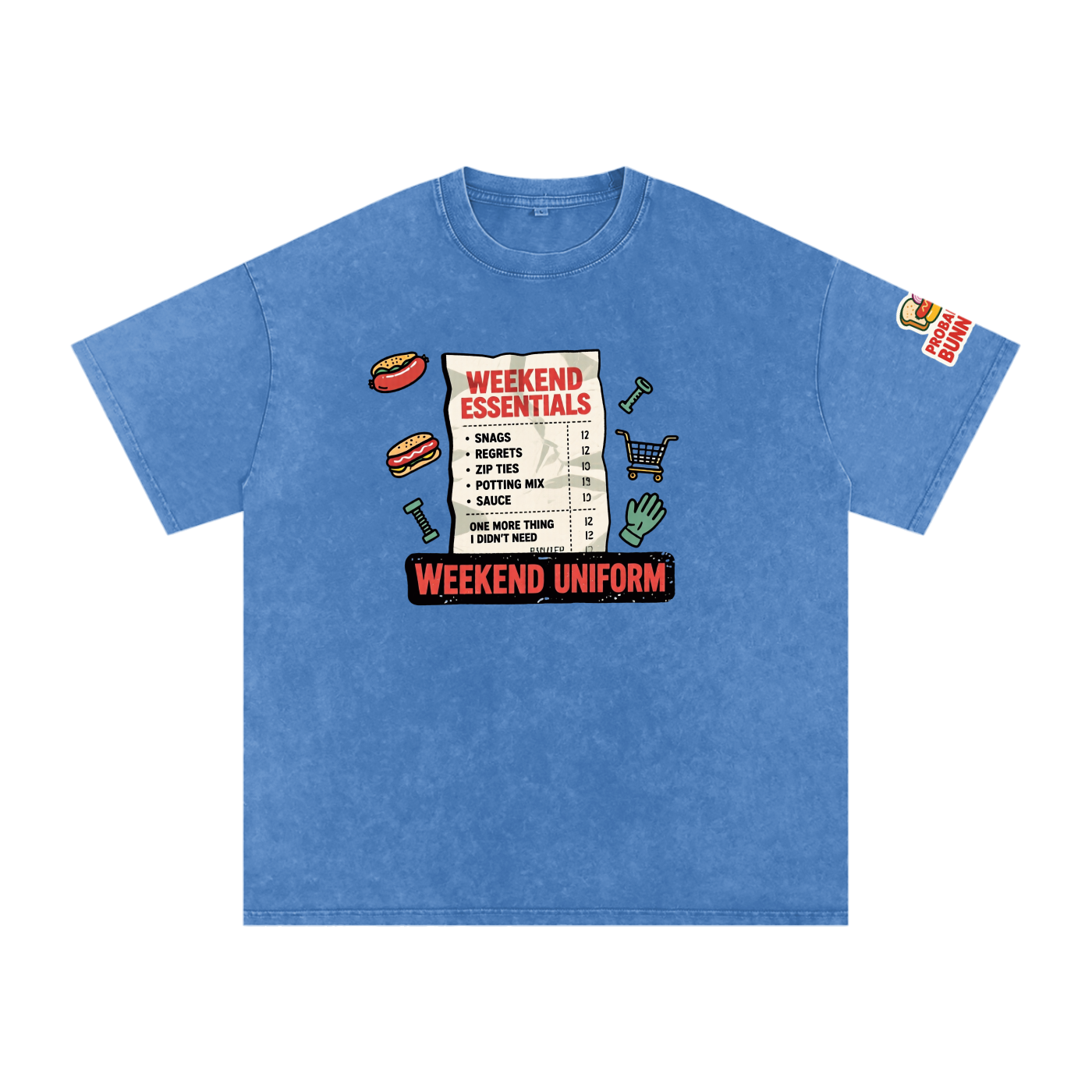 Not The Ordinary Snow Washed Oversized Cotton T-Shirt Flat Out Weekend Uniform Tee