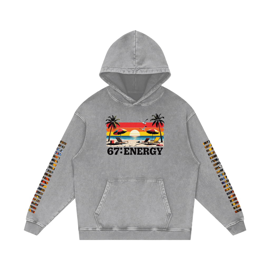 Not Dull Snow Washed Loose Cotton Hoodie 67 Energy
