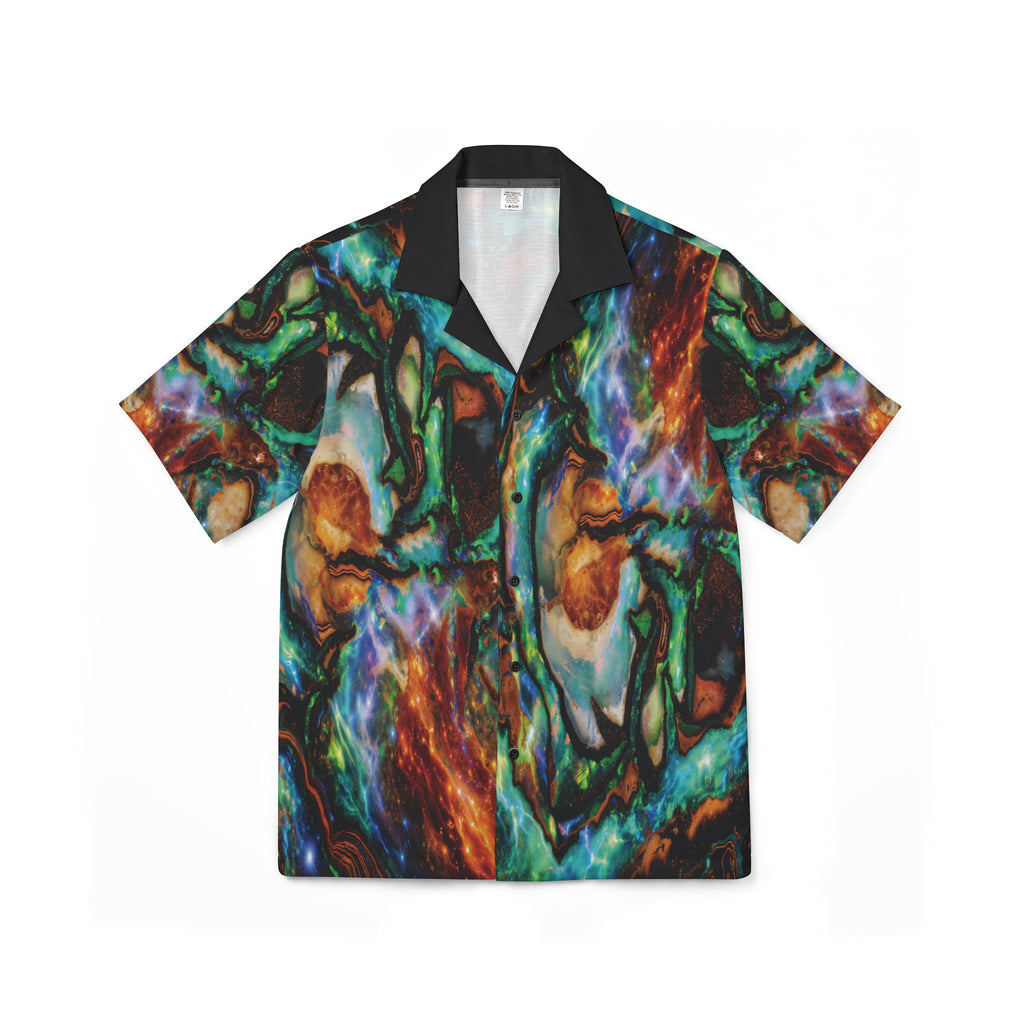 Galactic Opal Hawaiian Button Shirt Casual Wear