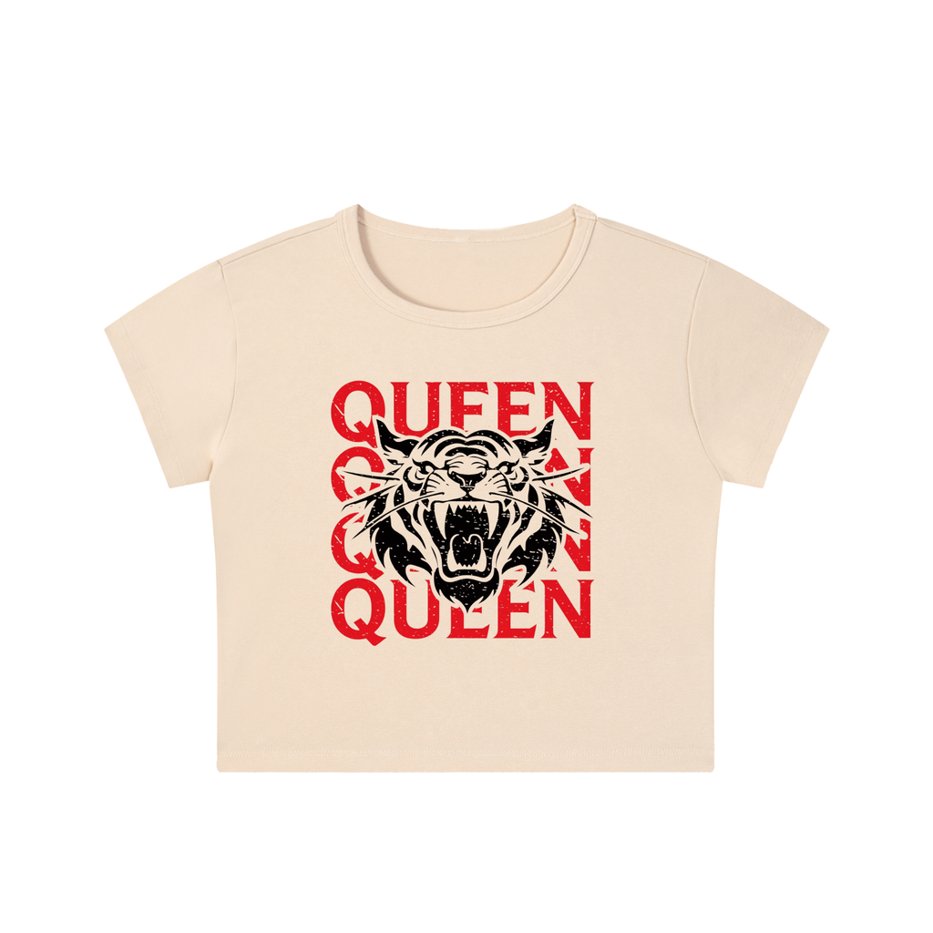 Not For Basic Behaviour Snow Washed Crop Top Queen Energy Tiger Tee