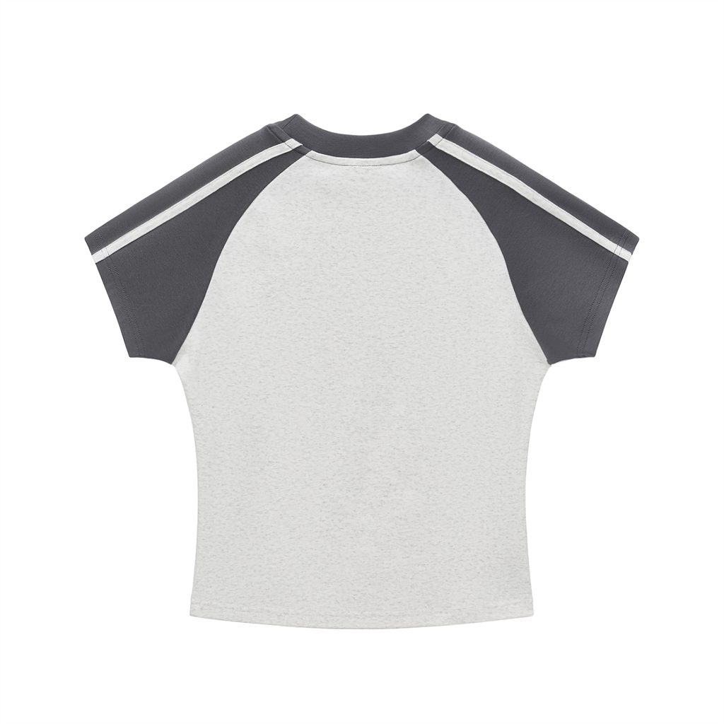 Not Mild Chasing Sunsets Contrast Stripes Bodycon Raglan Sleeve T-Shirt