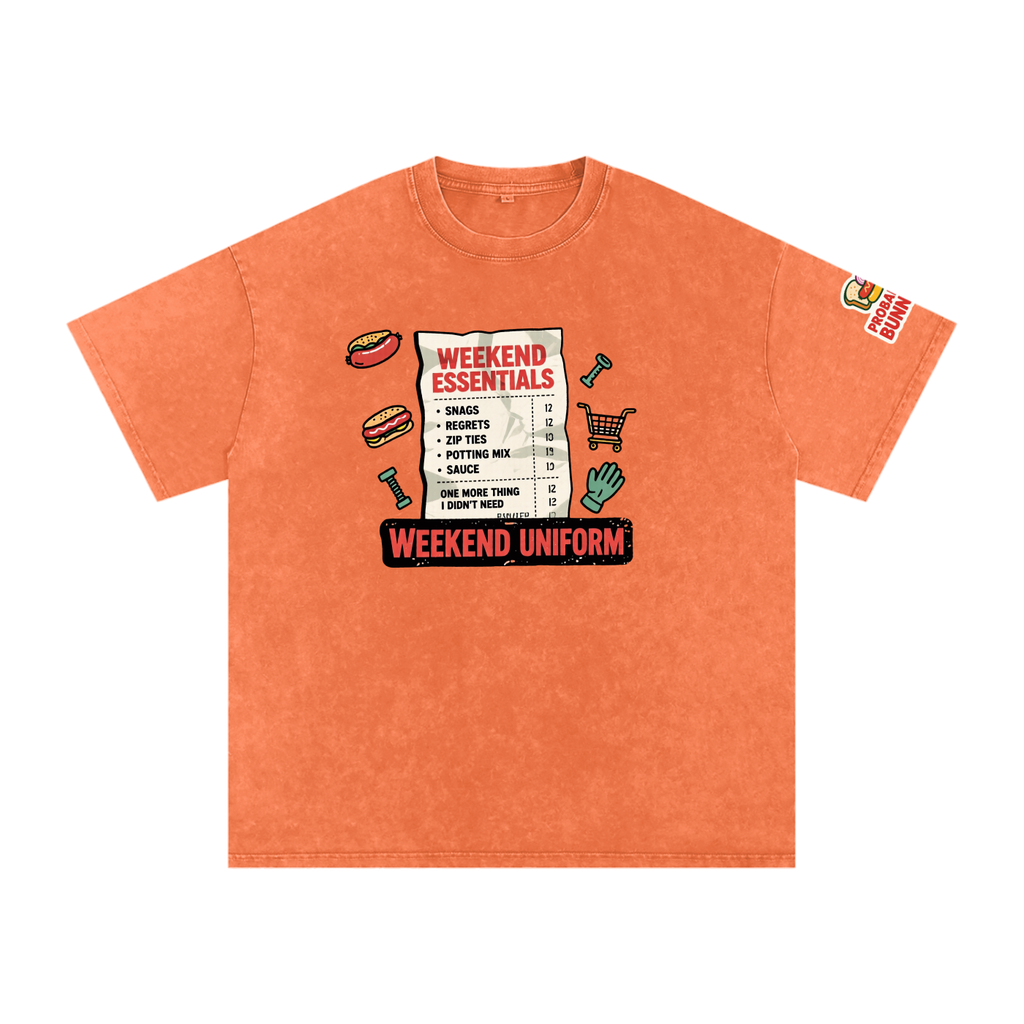 Not The Ordinary Snow Washed Oversized Cotton T-Shirt Flat Out Weekend Uniform Tee