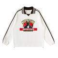 Sweatshirt, Not Easily Impressed – Unisex Contrast Stripe Lapel Sweatshirt