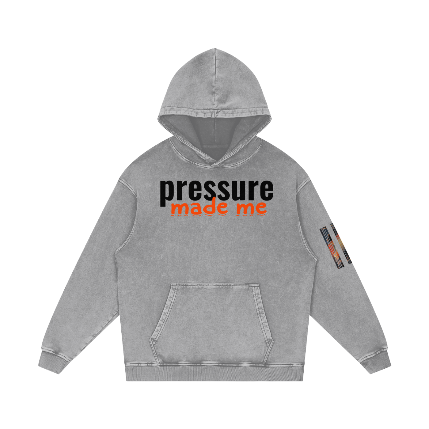 Not Just Another Fire Opal Snow Washed Loose Cotton Hoodie