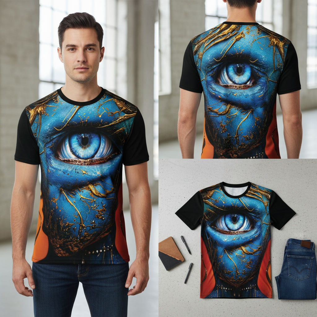 T-Shirt, Not A Normal Staple Cut & Sew Opal Blue Eye Art Tee