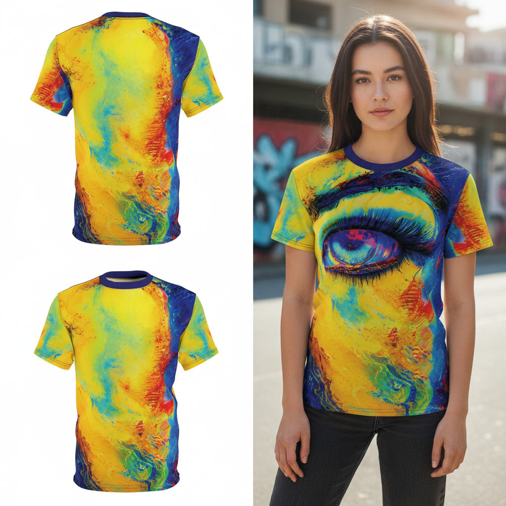 T-Shirt, Not Your Basic Electric Gaze Opal Tee Vibrant Art