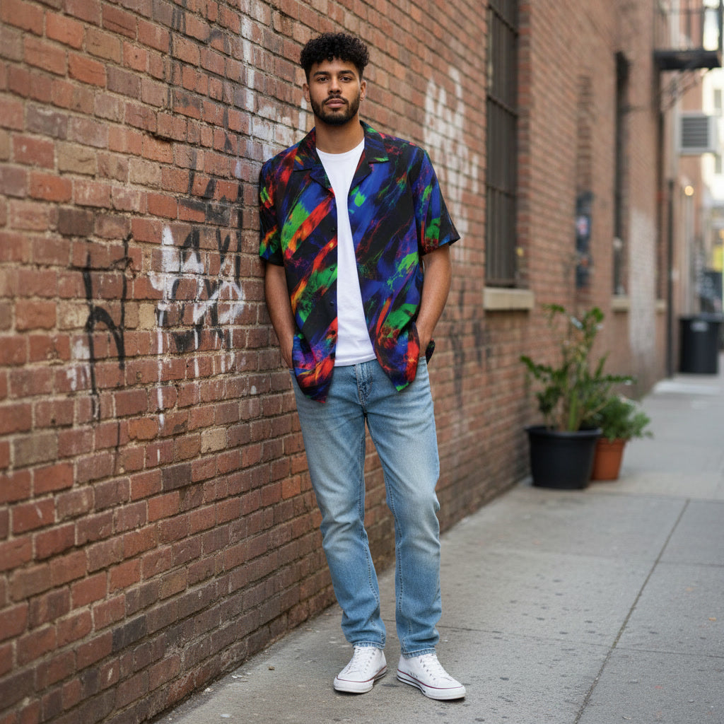 Not For The Colour Shy Opal Brushstroke Hawaiian Shirt