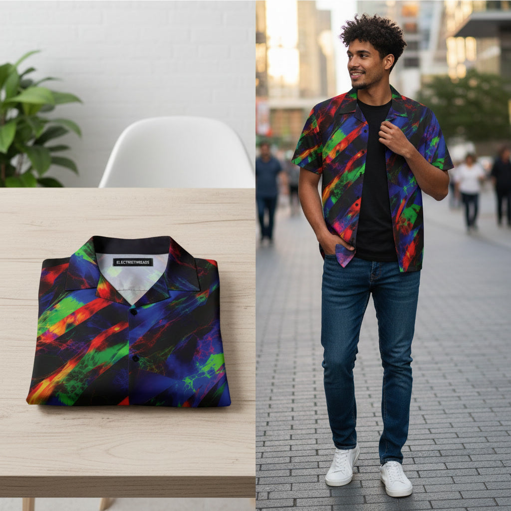 Not For The Colour Shy Opal Brushstroke Hawaiian Shirt
