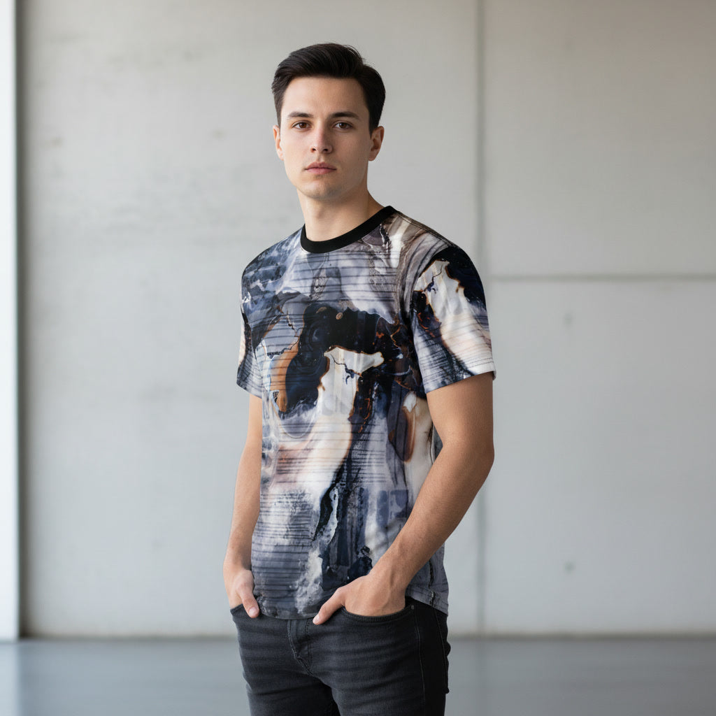 T-Shirt, Not The Usual Uniform Opal Marble Swirl Tee Cut & Sew