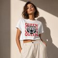 Not For Basic Behaviour Snow Washed Crop Top Queen Energy Tiger Tee