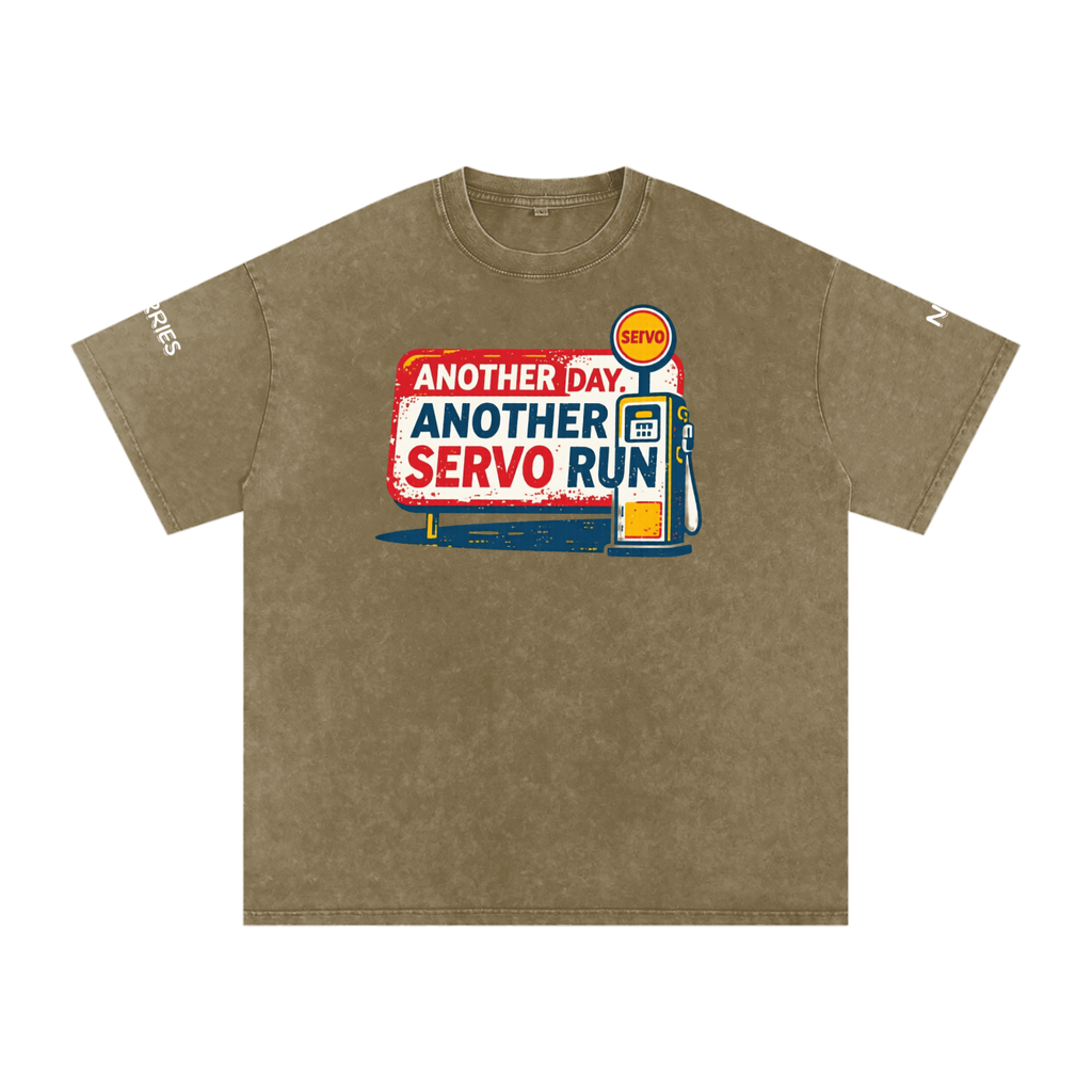 Not the Usual Snow Washed Oversized Cotton T-Shirt Another Day Servo Run Tee