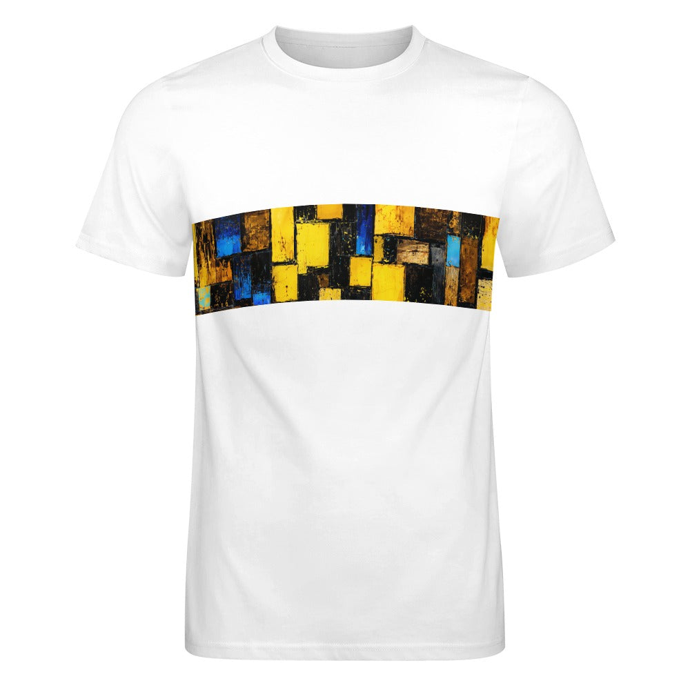 Men's Cotton T-shirt, Not Your Basic Opal Mosaic Grid Tee