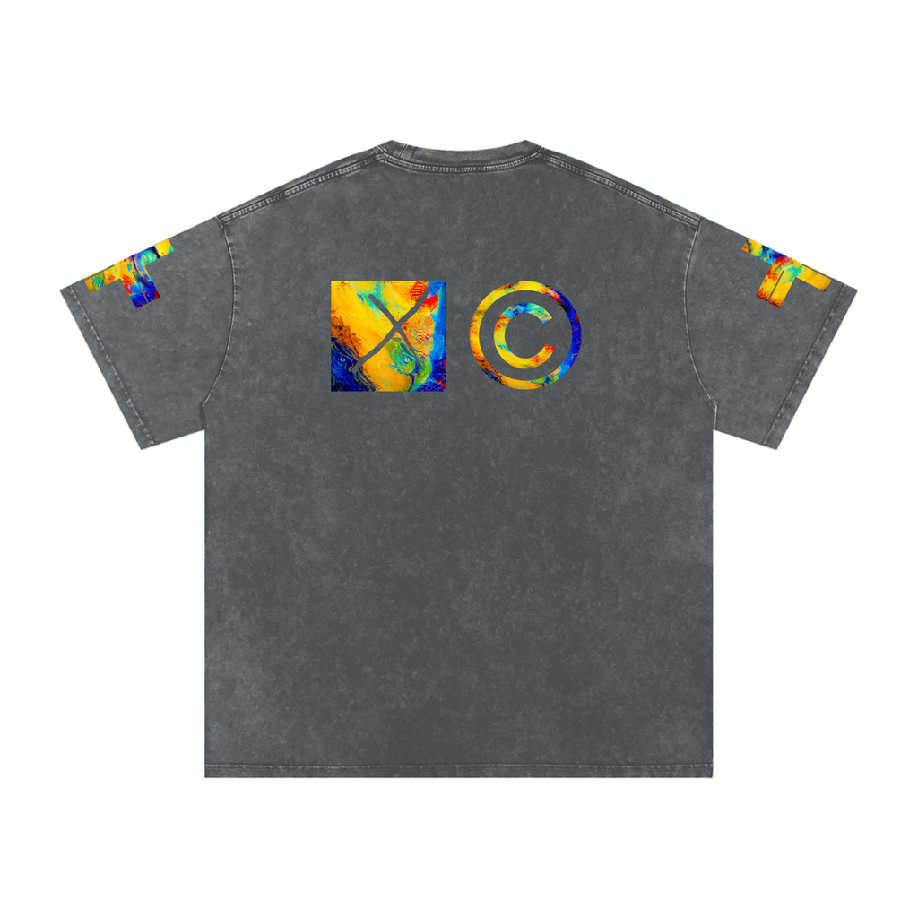 Not Basic. Never Boring. Snow Washed Oversized Cotton T-Shirt Neon Vision Snow Wash Tee