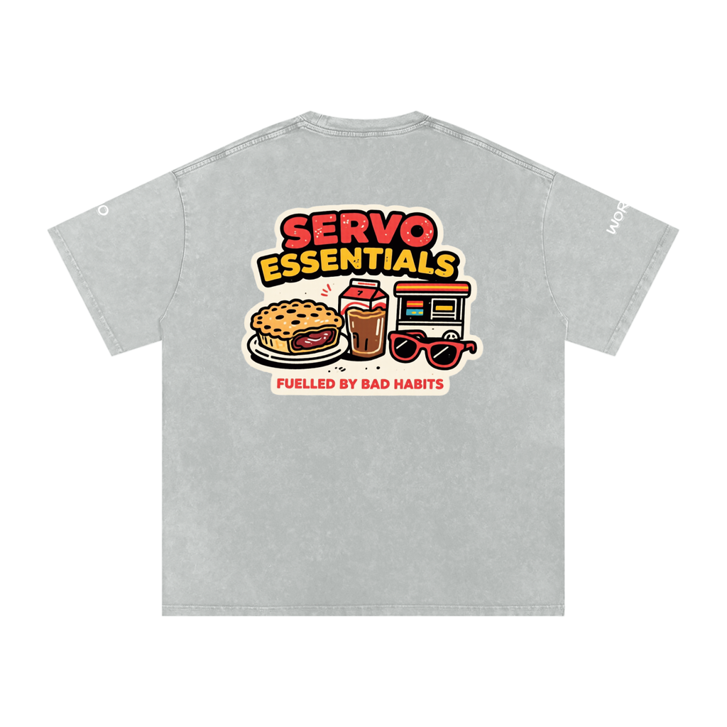 Not the Usual Snow Washed Oversized Cotton T-Shirt Another Day Servo Run Tee