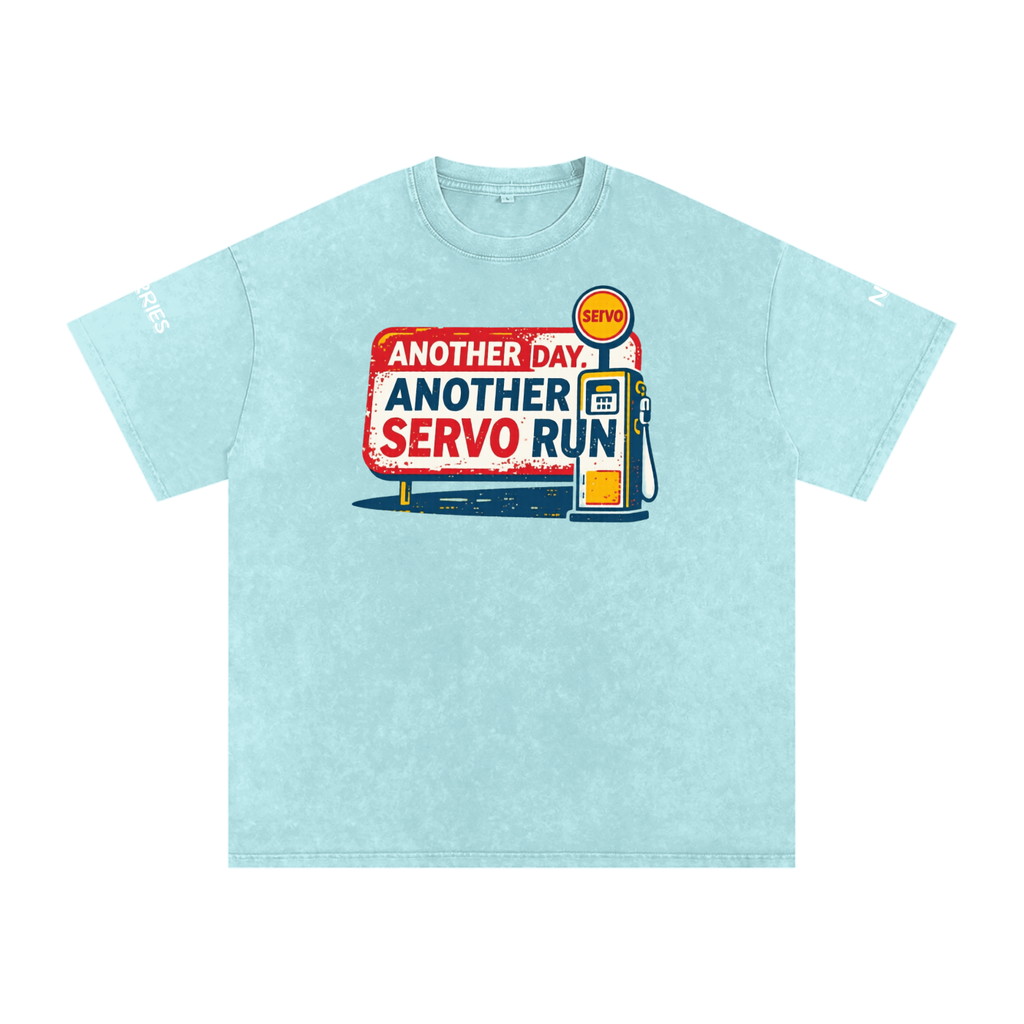 Not the Usual Snow Washed Oversized Cotton T-Shirt Another Day Servo Run Tee