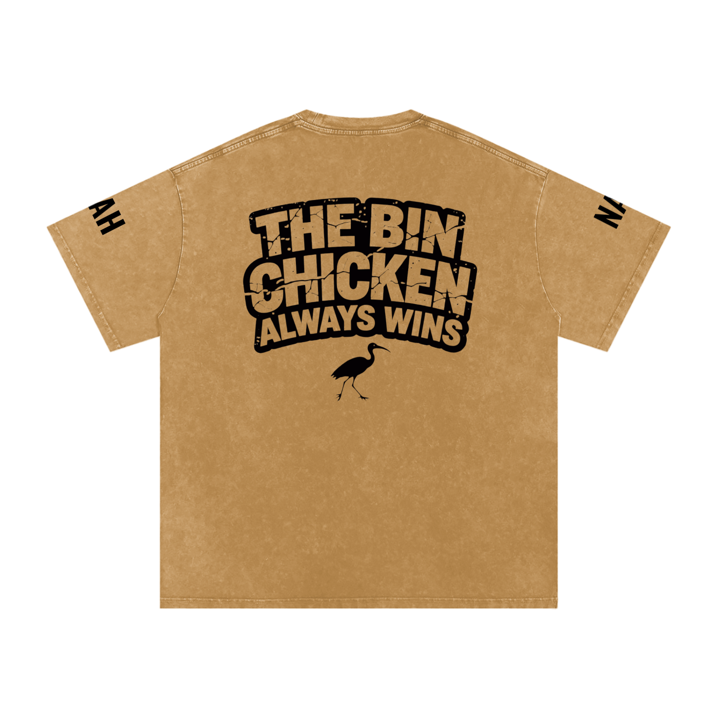 Not The Standard Snow Washed Oversized Cotton T-Shirt Bin Chicken Tee